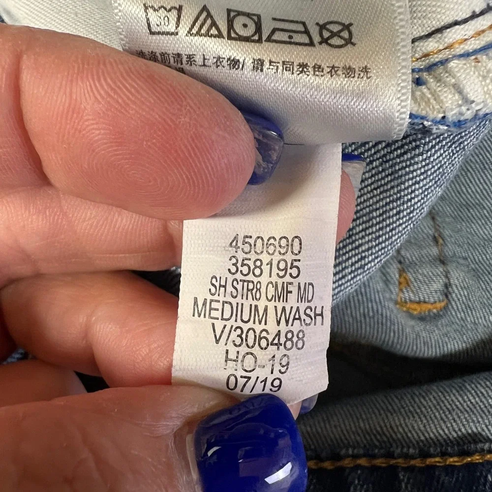 Gap Kids Jeans Boys 16 Husky Blue Denim Stretch Straight Medium Wash 358195